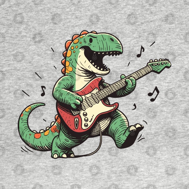 T-Rex Playing Guitar by Yopi